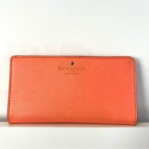 Kate Spade Salmon Pink Bifold Long Leather Wallet